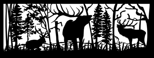 ELK-0012 Elk Trio 30"H x 80"W