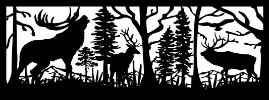 ELK-0013 Elk Trio Bugle 30"H x 80"W