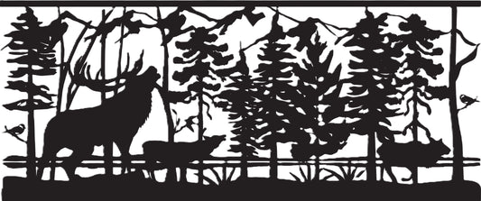ELK-0014 Elk Herd Moving 30"H x 70"W