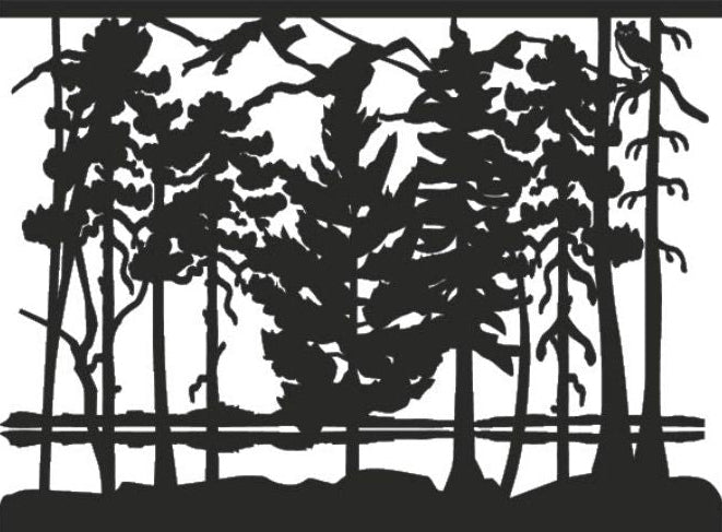 FRST-0005 Trees & Lake 30"H x 40.5"W