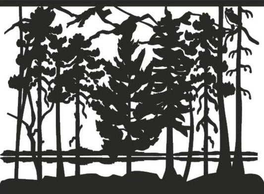 FRST-0005 Trees & Lake 30"H x 40.5"W