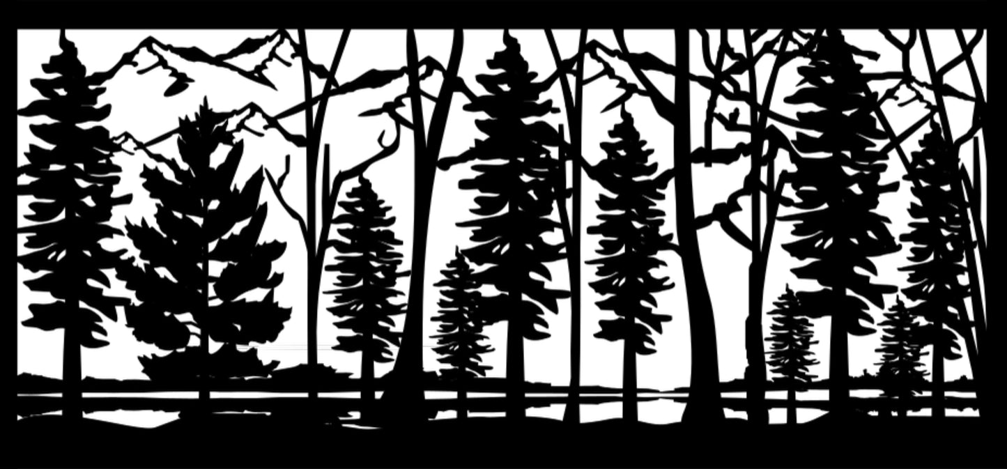 FRST-0008 Forest Lake 32"H x 64.5"W