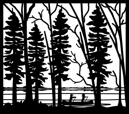 FRST-0014 Canoeing at Forest Lake 30"H x 33.875"W