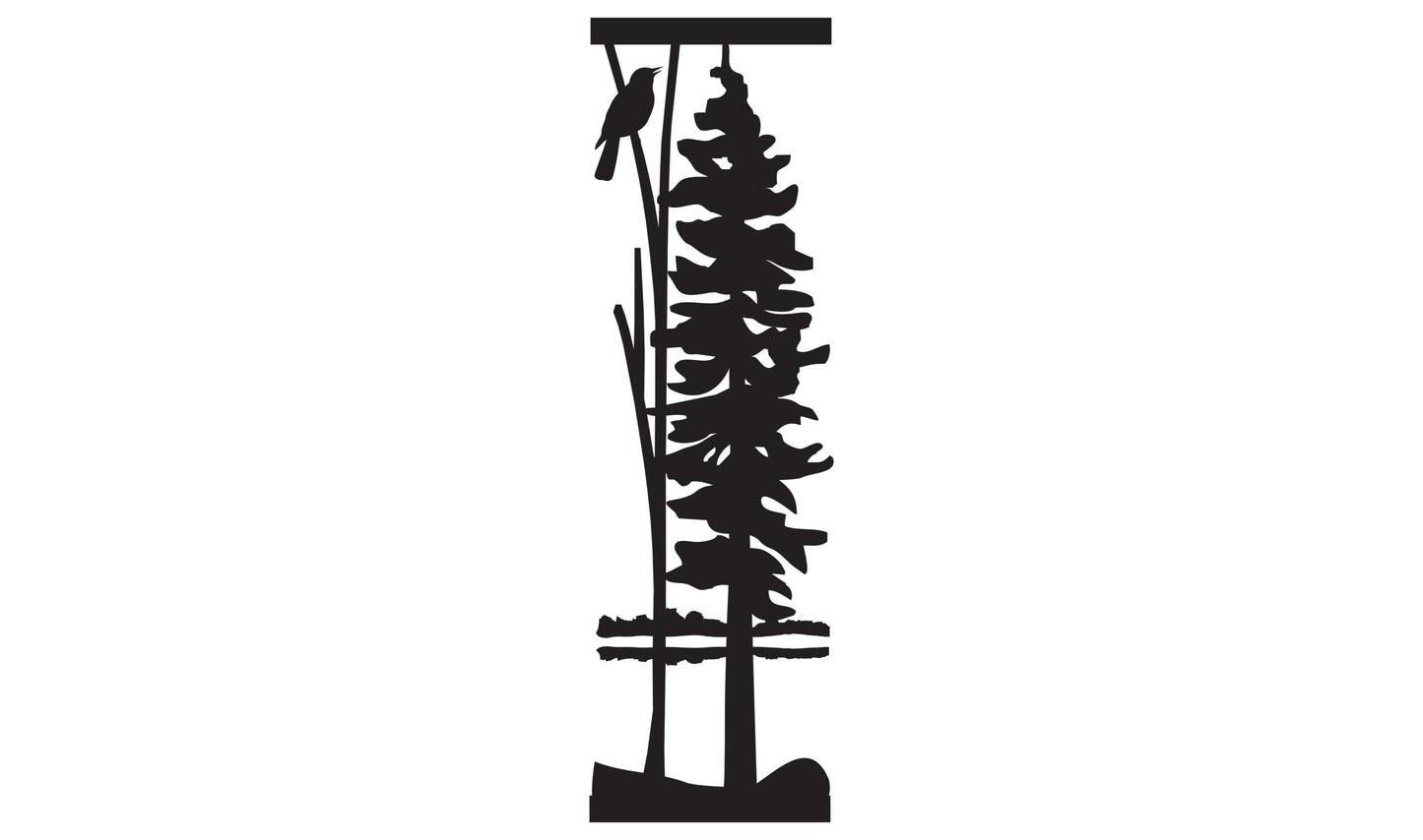 FRST-0032 Lone Pine with Bird 30"H x 9"W