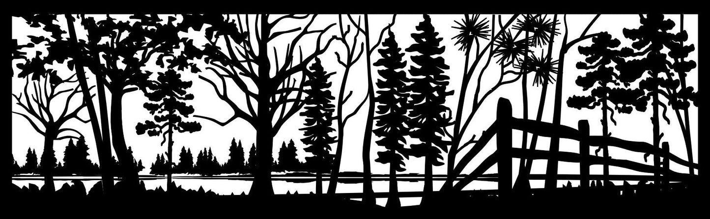 FRST-0035 Forest Fence Corner (ver 2) 30"H x 96"W