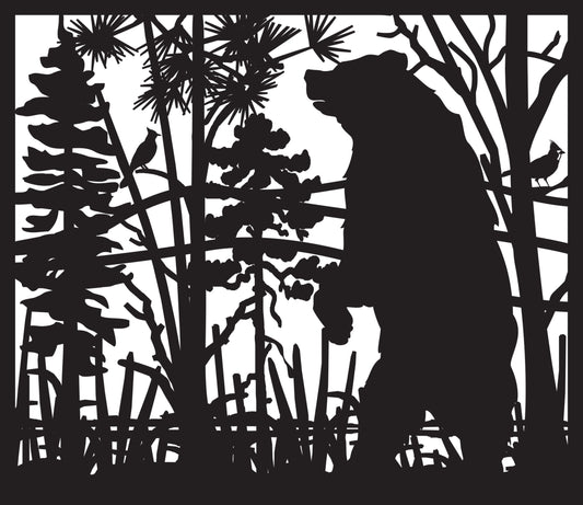GRIZ-0006 Standing Grizzly Bear 34"H x 40.75"W