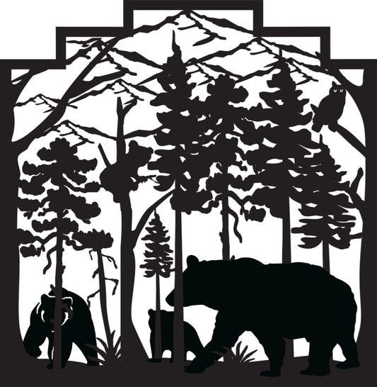 GRIZ-0008 Grizzly Bear Family 42.5"H x 41.5"W