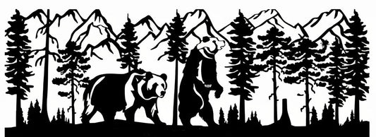 GRIZ-0014 Pair of Grizzlies 24"H x 72"W