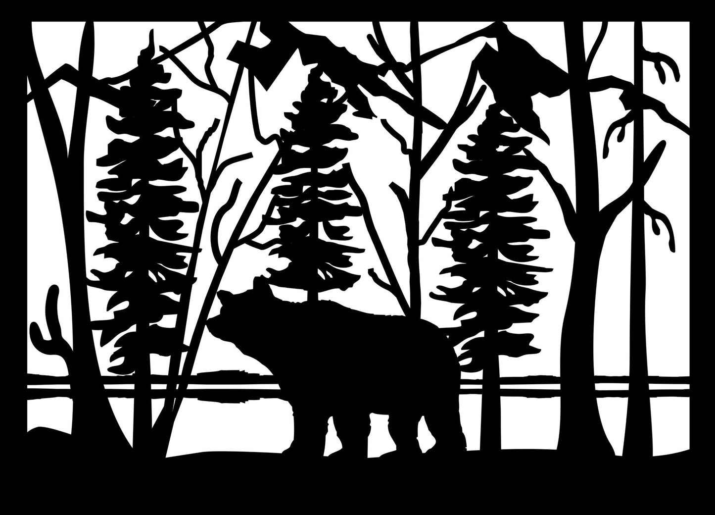 GRIZ-0017 Lone Grizzly 33"H x 42"W