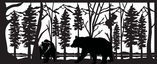 GRIZ-0020 Grizzly Family in Woods 32"H x 76.75"W