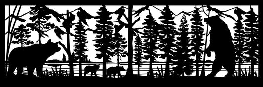 GRIZ-0023 Large Grizzly Family 35"H x 104"W