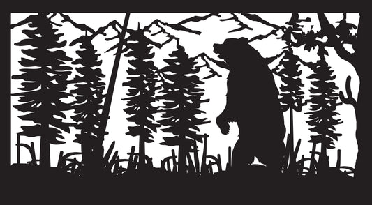 GRIZ-0025 Lone Standing Grizzly 30"H x 54"W