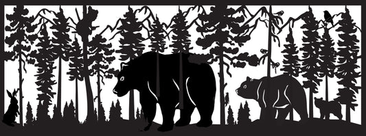 GRIZ-0029 Grizzly Family on Walk 33"H x 87.5"W