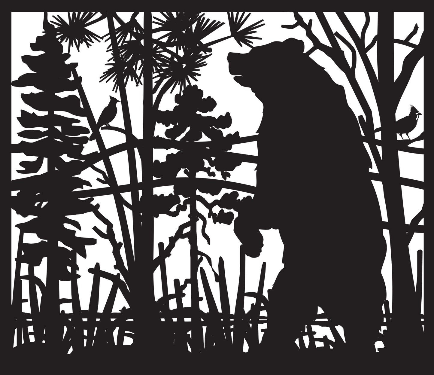 GRIZ-0045 Standing Grizzly Bear (ver 2) 30"H x 34.6"W