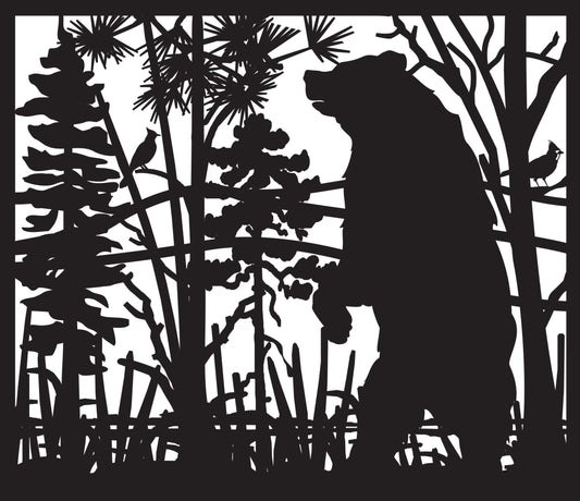 GRIZ-0045 Standing Grizzly Bear (ver 2) 30"H x 34.6"W