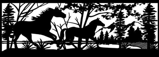 HORS-0001 Horses Running 33"H x 83.25"W