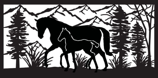 HORS-0005 Horse & Foal 30"H x 60.25"W
