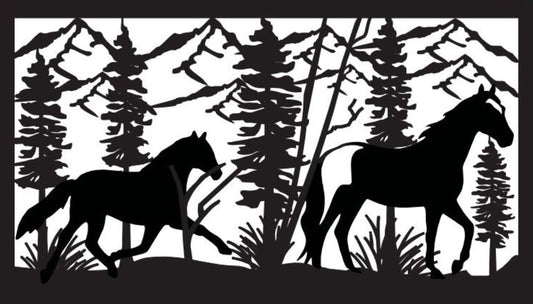 HORS-0007 Pair of Horses 30"H x 52.5"W