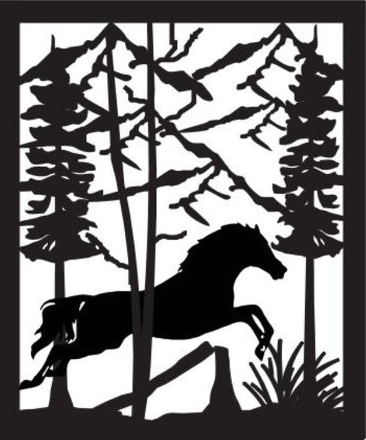 HORS-0008 Horse Jumping 30"H x 24.625"W