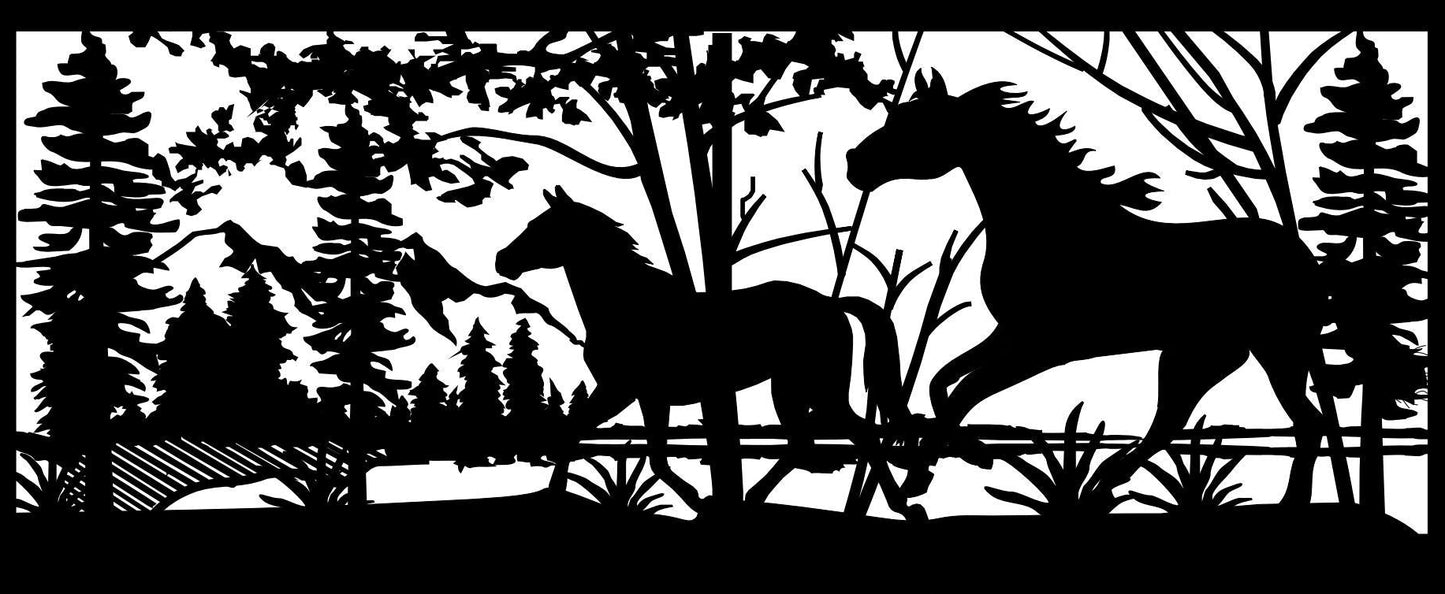HORS-0010 Horses Running (ver 2) 30"H x 72"W