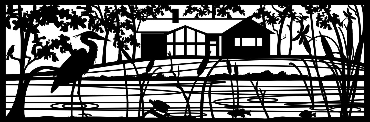 HRON-0006 Heron at Lake House 30"H x 87.5"W