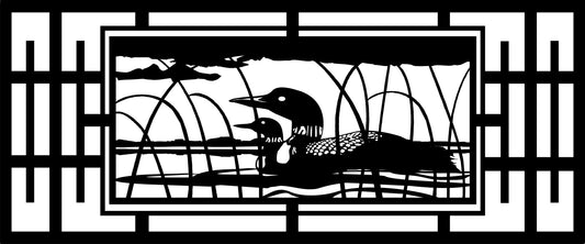 LOON-0001 Loon Pair on Lake 30"H x 72"W