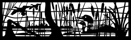 LOON-0006 Loons Swmming in Lake 30"H x 96"W