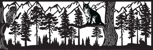 MCAT-0003 Bobcat & Owl 24"H x 72"W