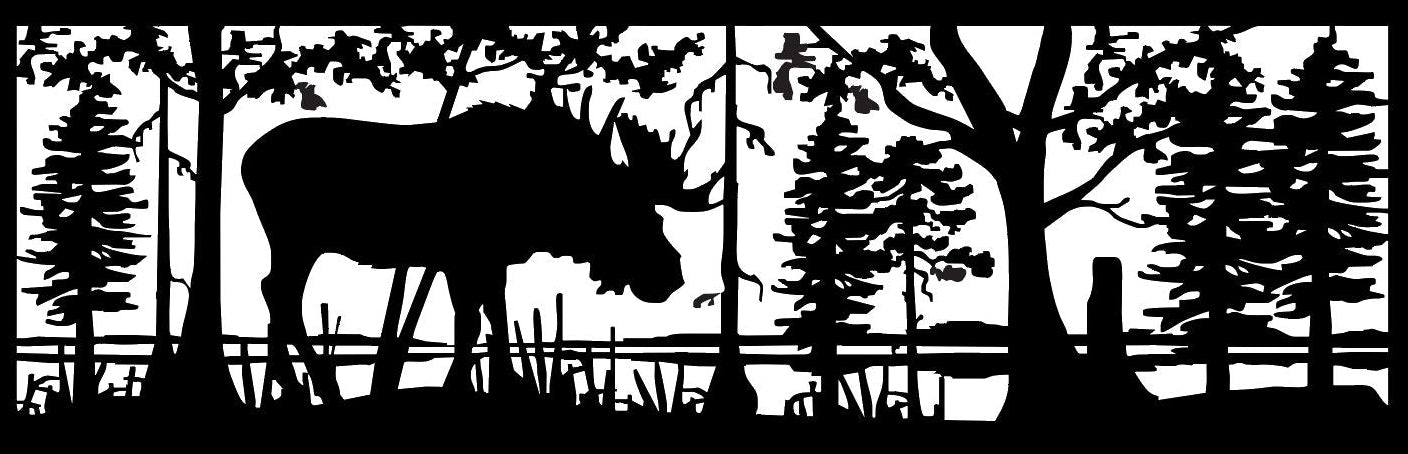 MOOS-0019 Lone Bull Moose 30"H x 92"W
