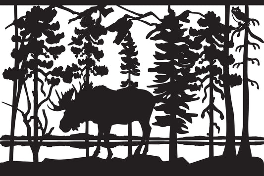 MOOS-0028 Moose by Forest Lake 30"H x 45"W