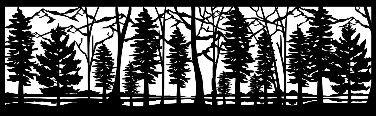 MTN-0002 Mountain Forest Scene 30"H x 96"W