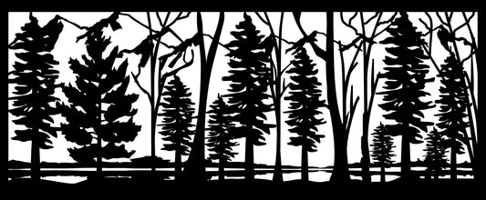 MTN-0003 Mountain Forest Lake 30"H x 72"W