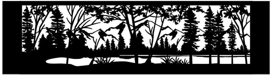 MTN-0010 Mountains & Lake 32"H x 108"W