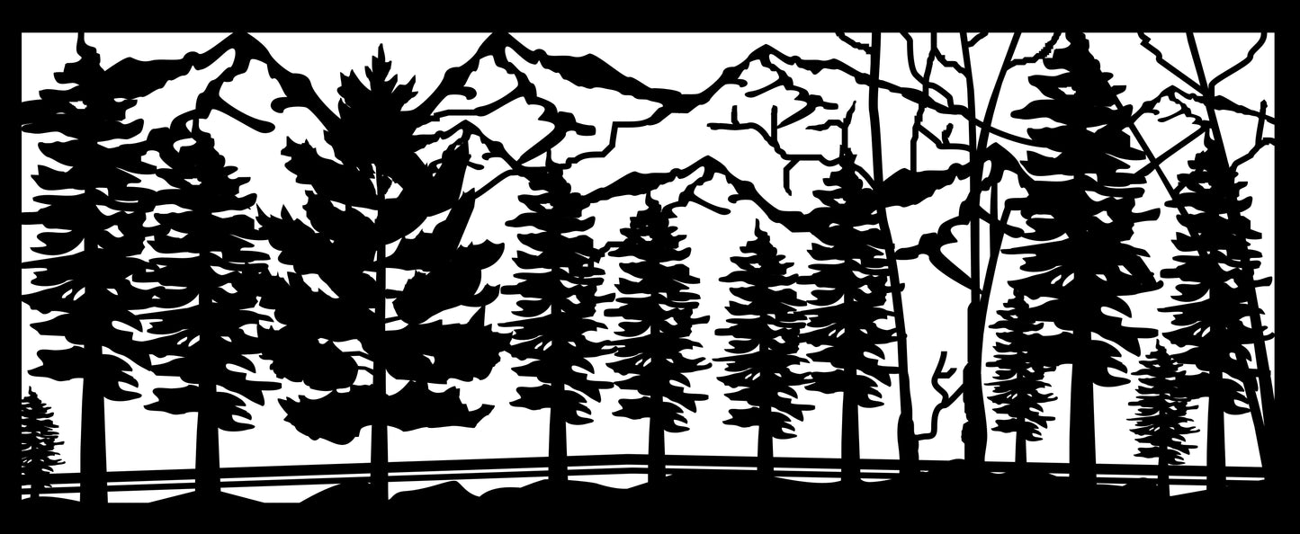 MTN-0014 Mountain Forest Scene (ver 4) 30"H x 72"W