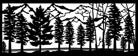 MTN-0014 Mountain Forest Scene (ver 4) 30"H x 72"W