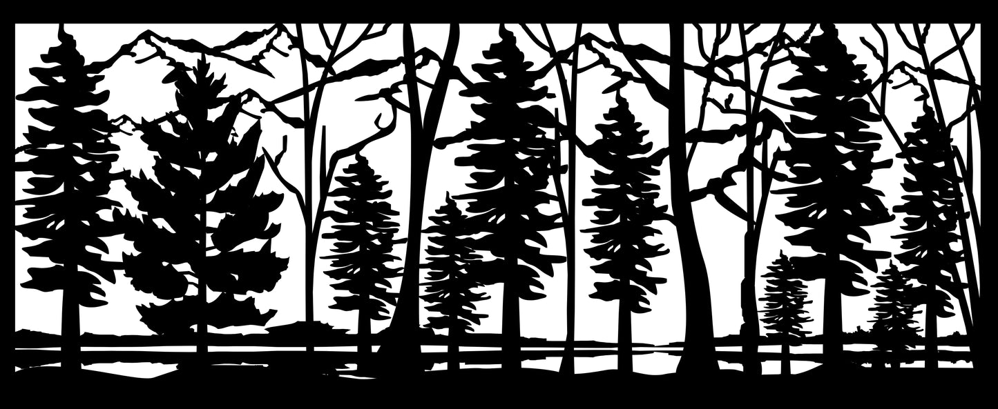 MTN-0015 Mountain Forest Lake (ver 3) 30"H x 72" W
