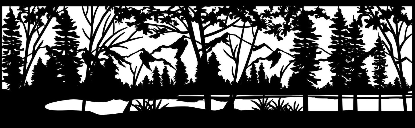 MTN-0016 Mountains & Lake (ver 2) 30"H x 96"W