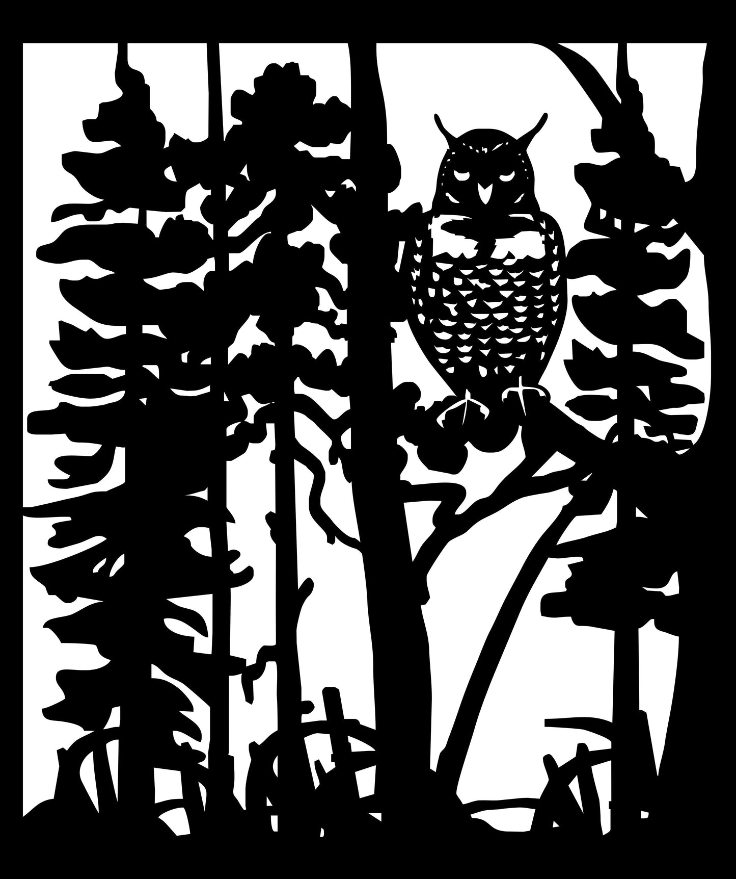 OWL-0001 Great Horned Owl 29"H x 24.5"W