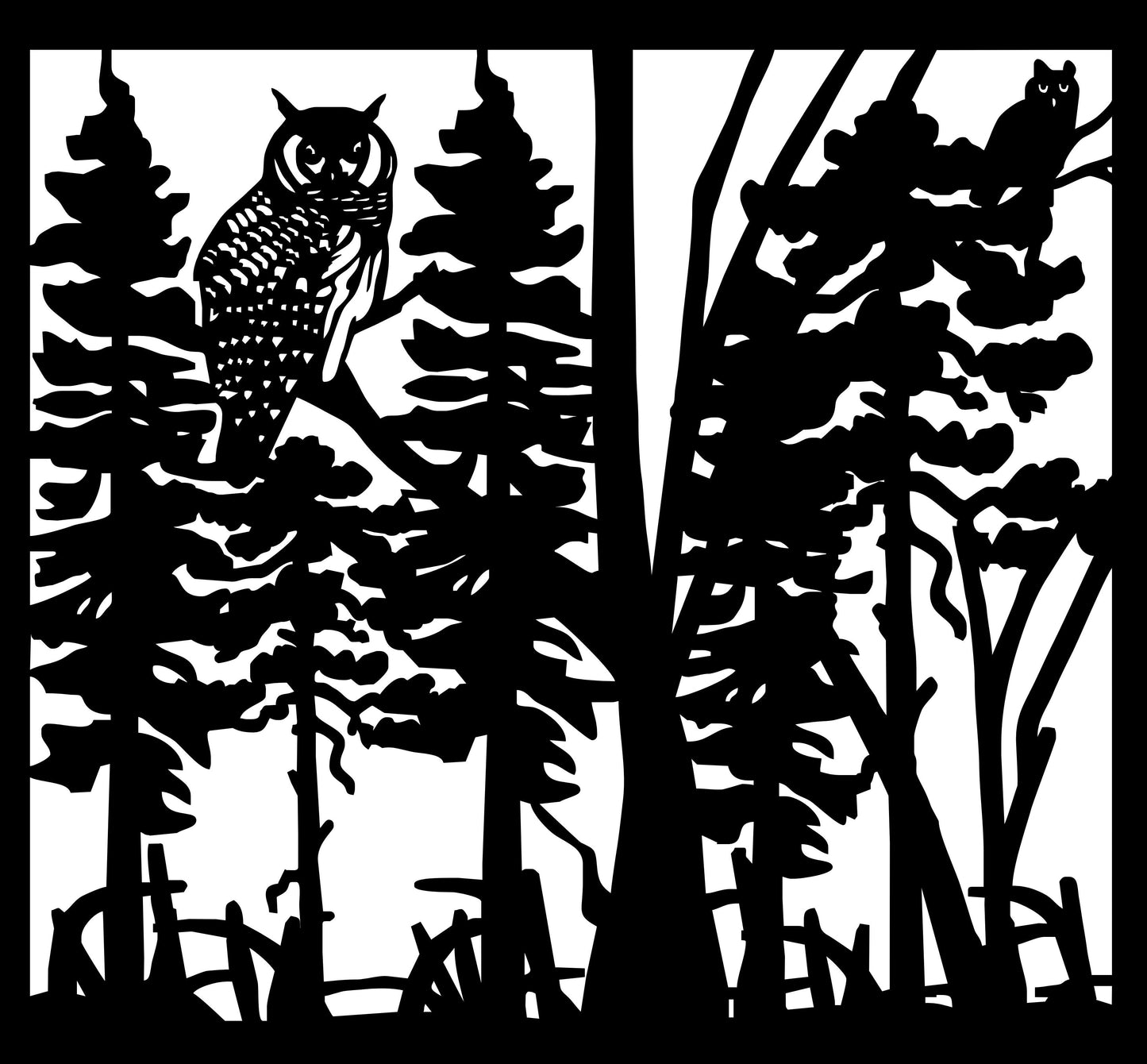 OWL-0002 Owl Pair 29"H x 31.5"W