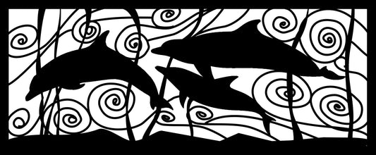 SEA-0037 Dolphins Under Water 30"H x 72"W