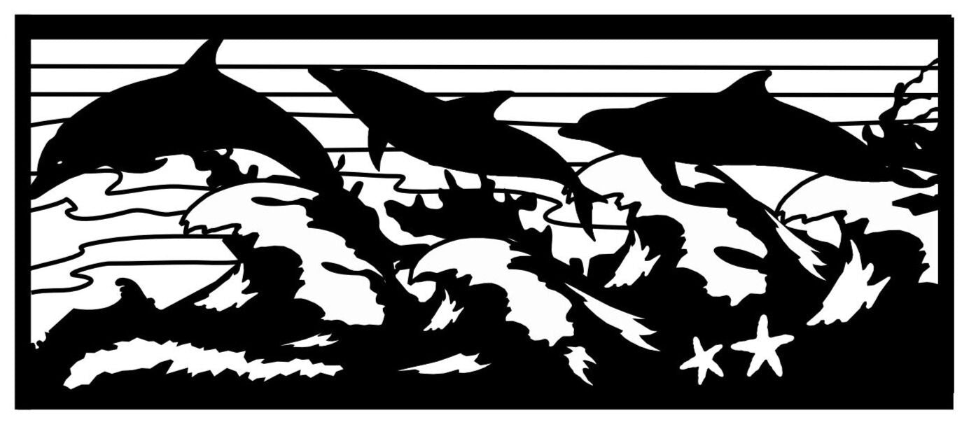 SEA-0039 Dolphin Trio 30"H x 72"W