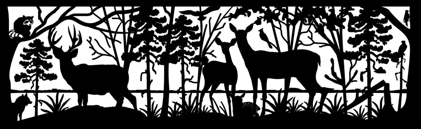 WILD-0002 Wildlife & Deer Herd 30"H x 96"W