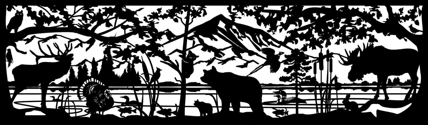 WILD-0005 Wildlife Game Scene 33"H x 111"W
