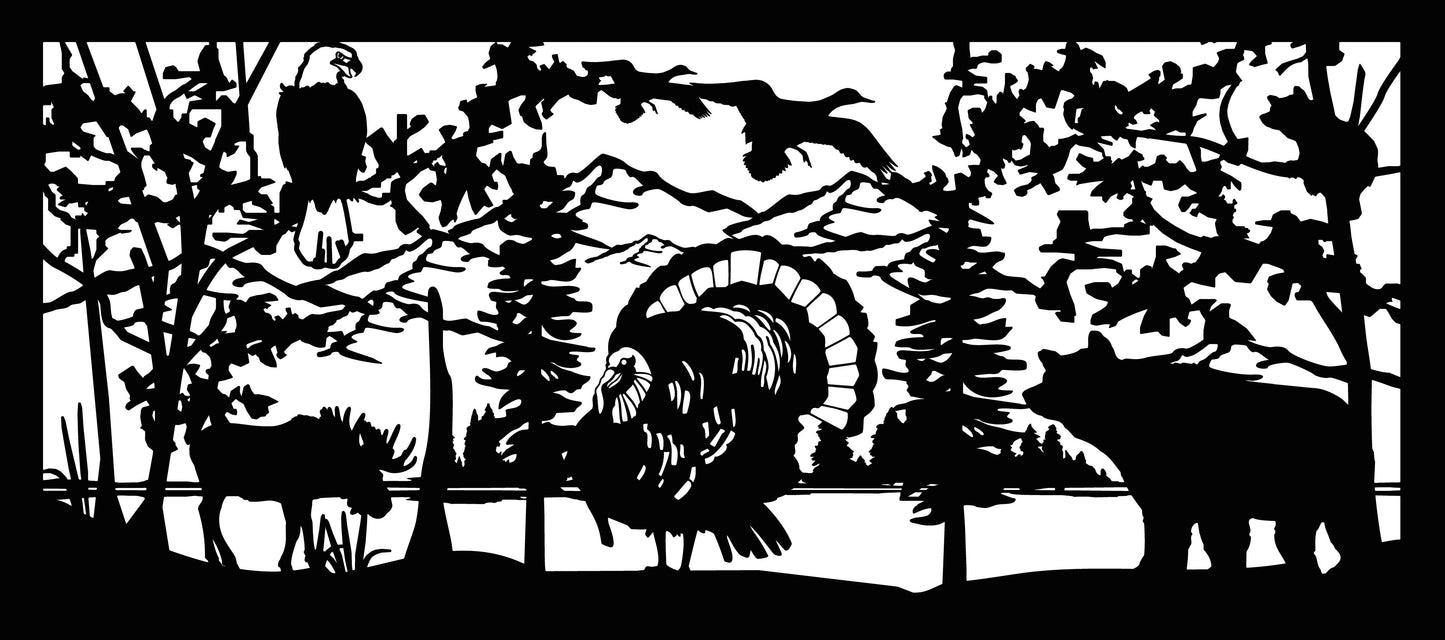 WILD-0011 Autumnal Wildlife 28"H x 62.75"W