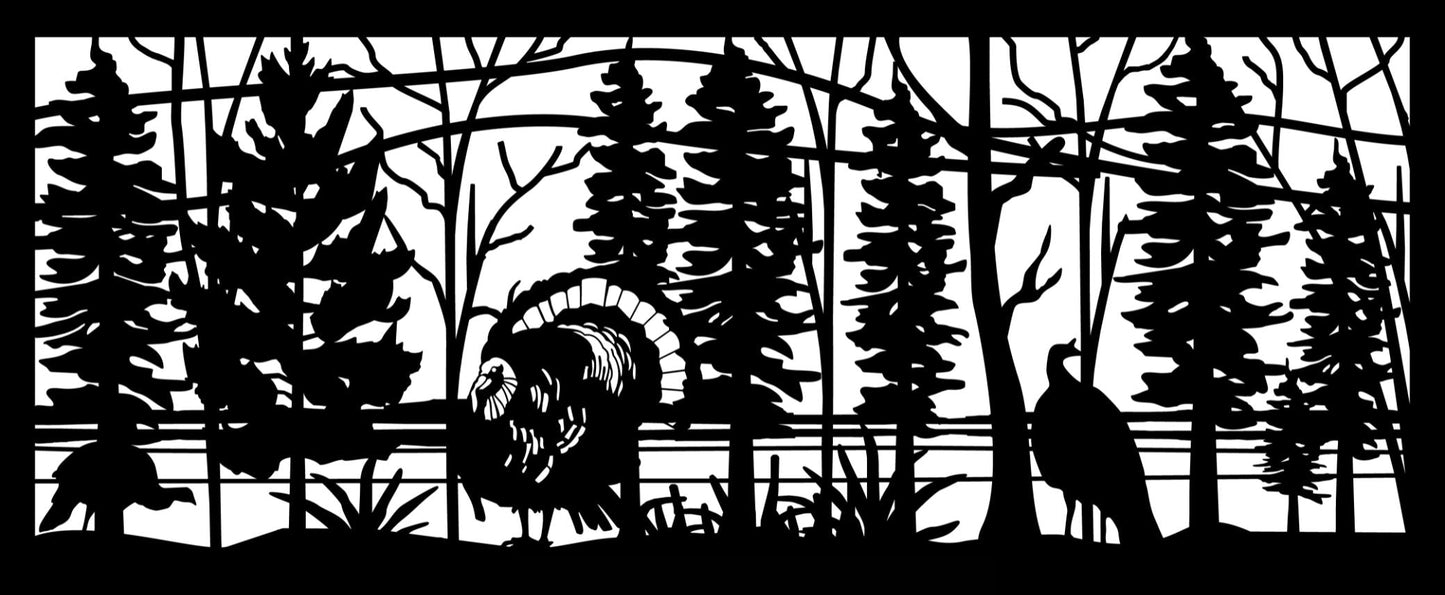 WILD-0013 Turkeys by Forest Lake 30"H x 72"W