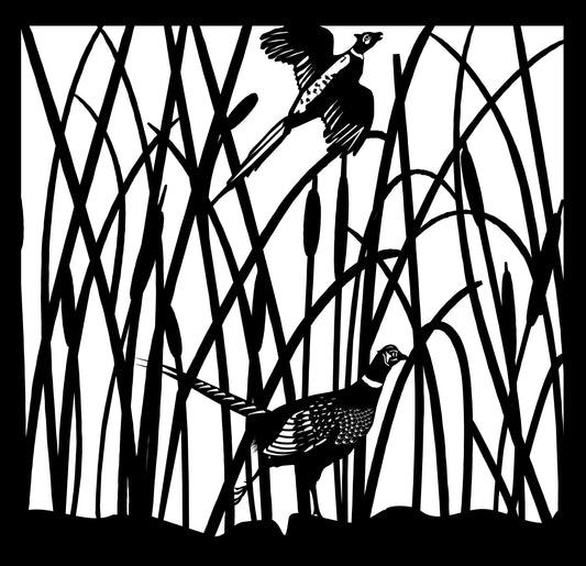 WILD-0014 Pheasants in Field 29"H x 30"W
