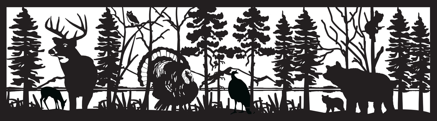 WILD-0036 Wildlife Variety at Lakeshore 28"H x 90"W