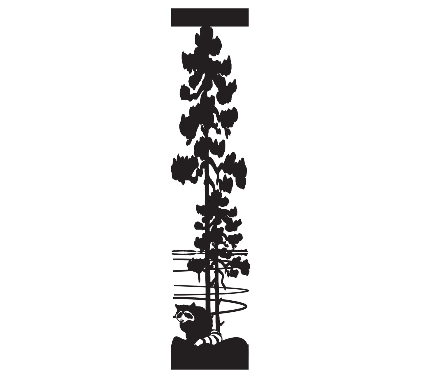 WILD-0038 Lone Raccoon & Tree 30"H x 6.5"W