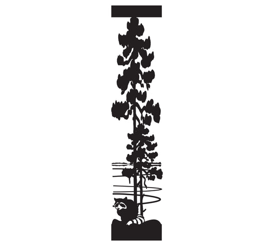 WILD-0038 Lone Raccoon & Tree 30"H x 6.5"W