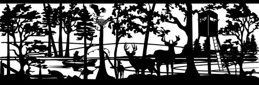 WILD-0040 Hunting Blind Wildlife 30"H x 90.25"W